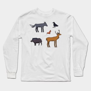 Ancient Briton forest animals Long Sleeve T-Shirt